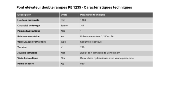 Pont Élévateur 1,20 m – Idéal pour Tous Vos Véhicules
